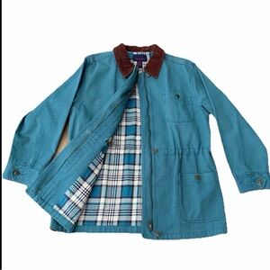 Vintage Denim Co Jacket Chore Barn Coat Adult S Flannel Lined Corduroy 90s Green